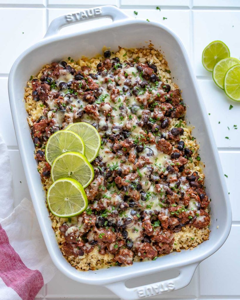 Cauliflower Rice Taco Casserole