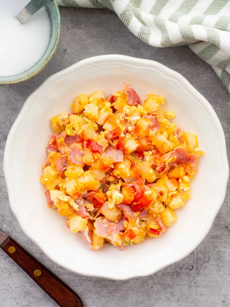 Cheesy Egg Scramble Skillet Breakfast
