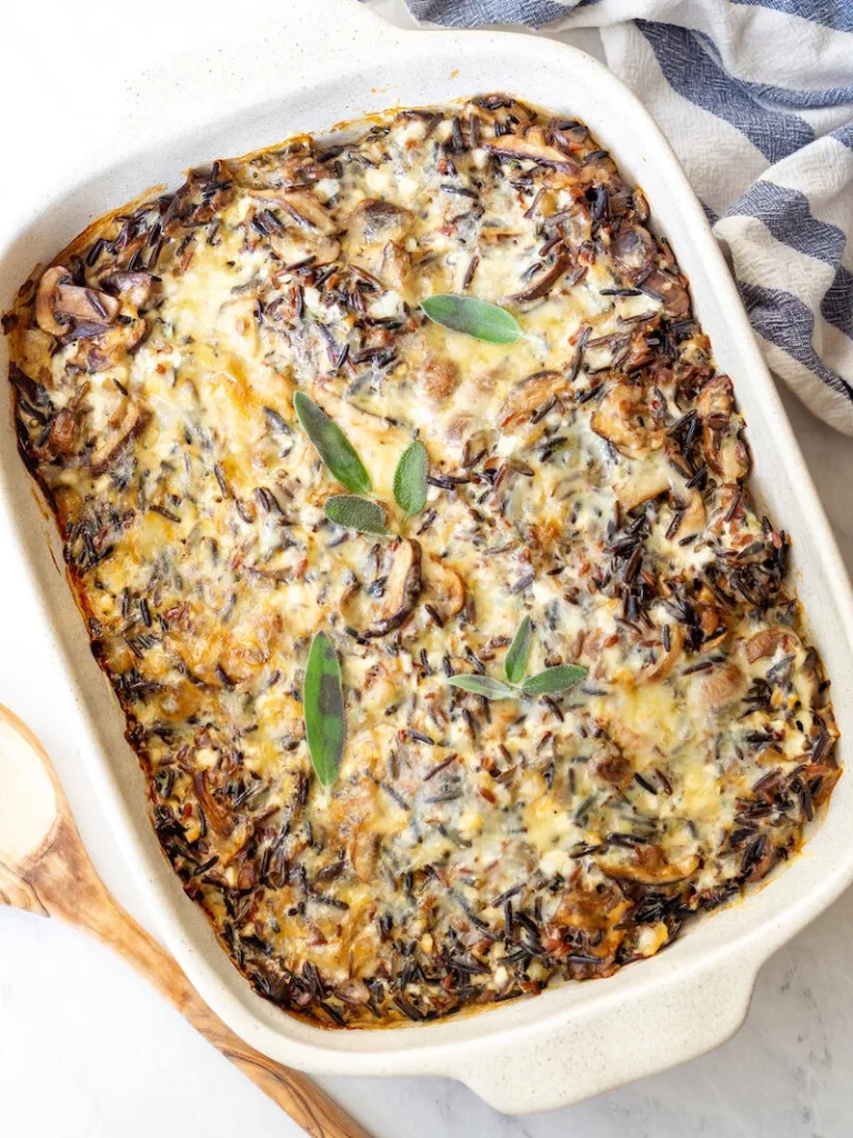 Cheesy Mushroom and Wild Rice Casserole