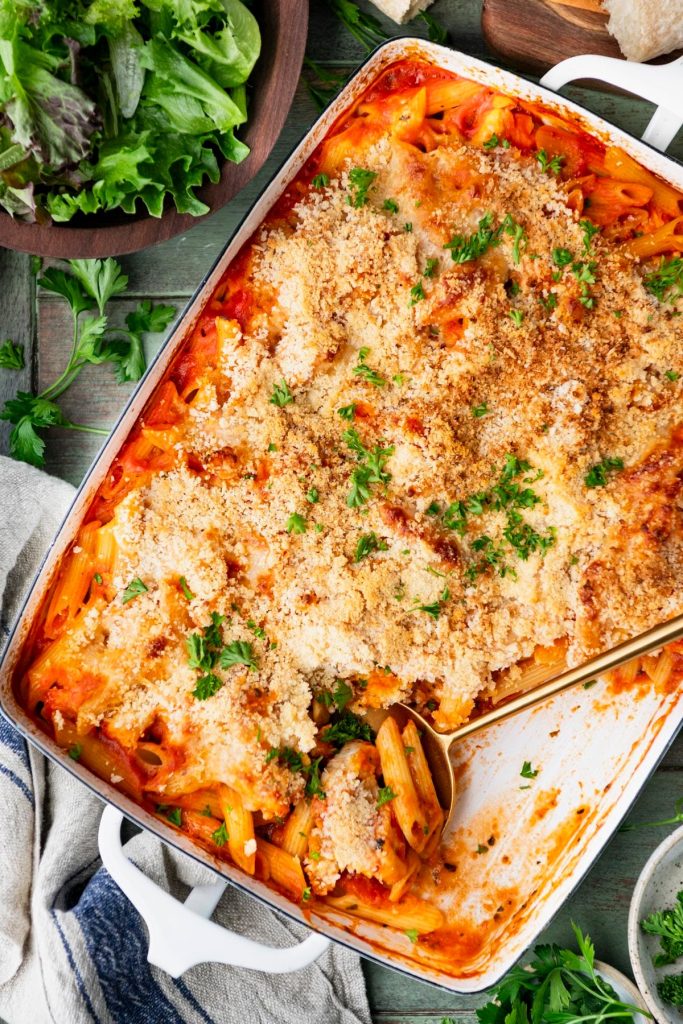Dump-and-Bake Chicken Parmesan Casserole