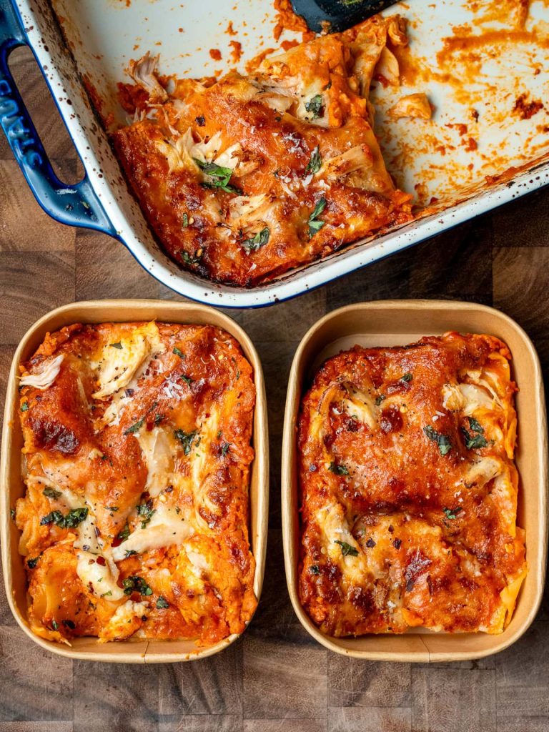 High Protein Rotisserie Chicken Lasagna