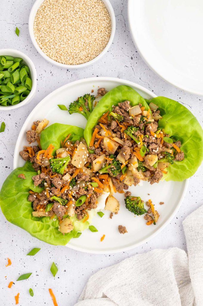Lettuce Wraps with Ground Beef