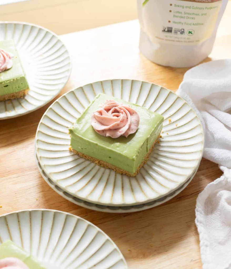 No Bake Matcha Cheesecake Bars