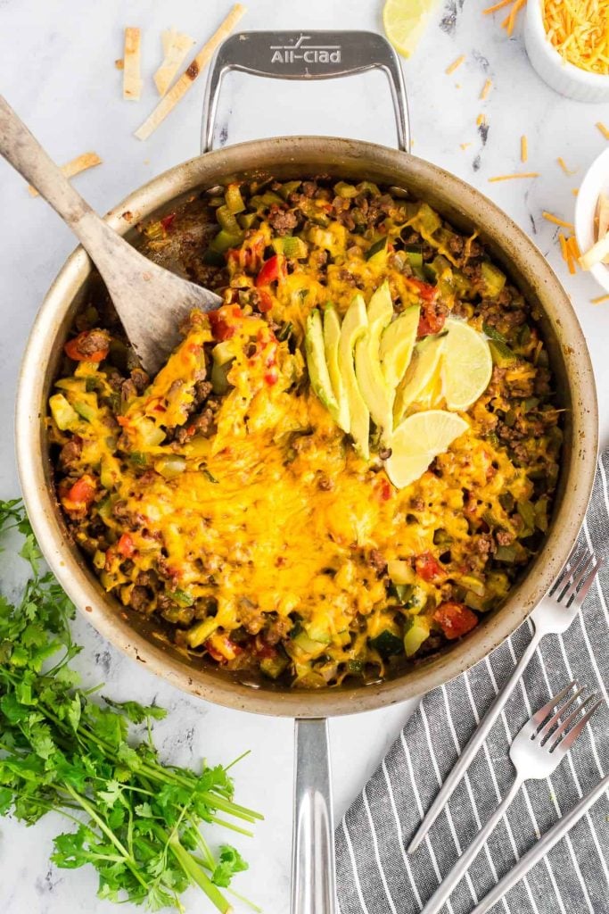 One-Pan Taco Zucchini Skillet