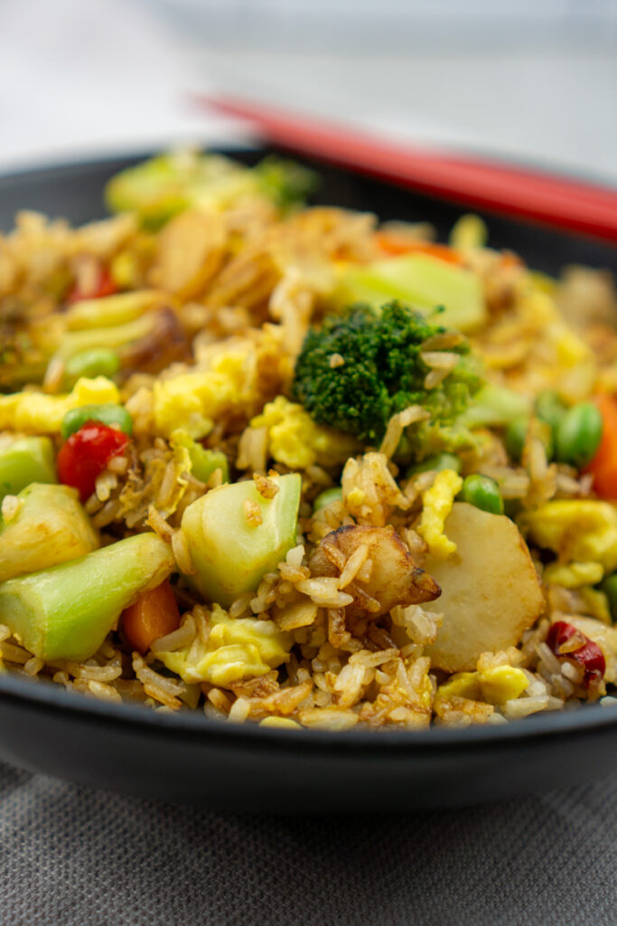 Protein Egg Fried Rice with Frozen Veggies