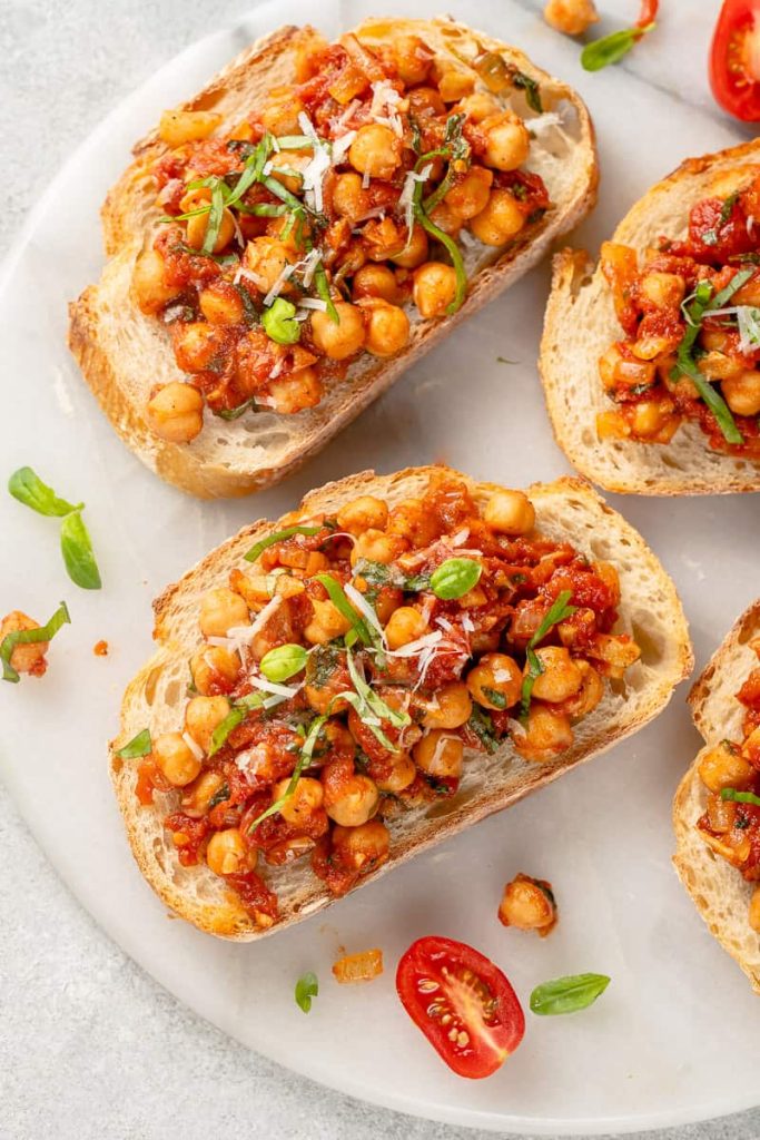 Spiced Chickpea and Tomato Toast