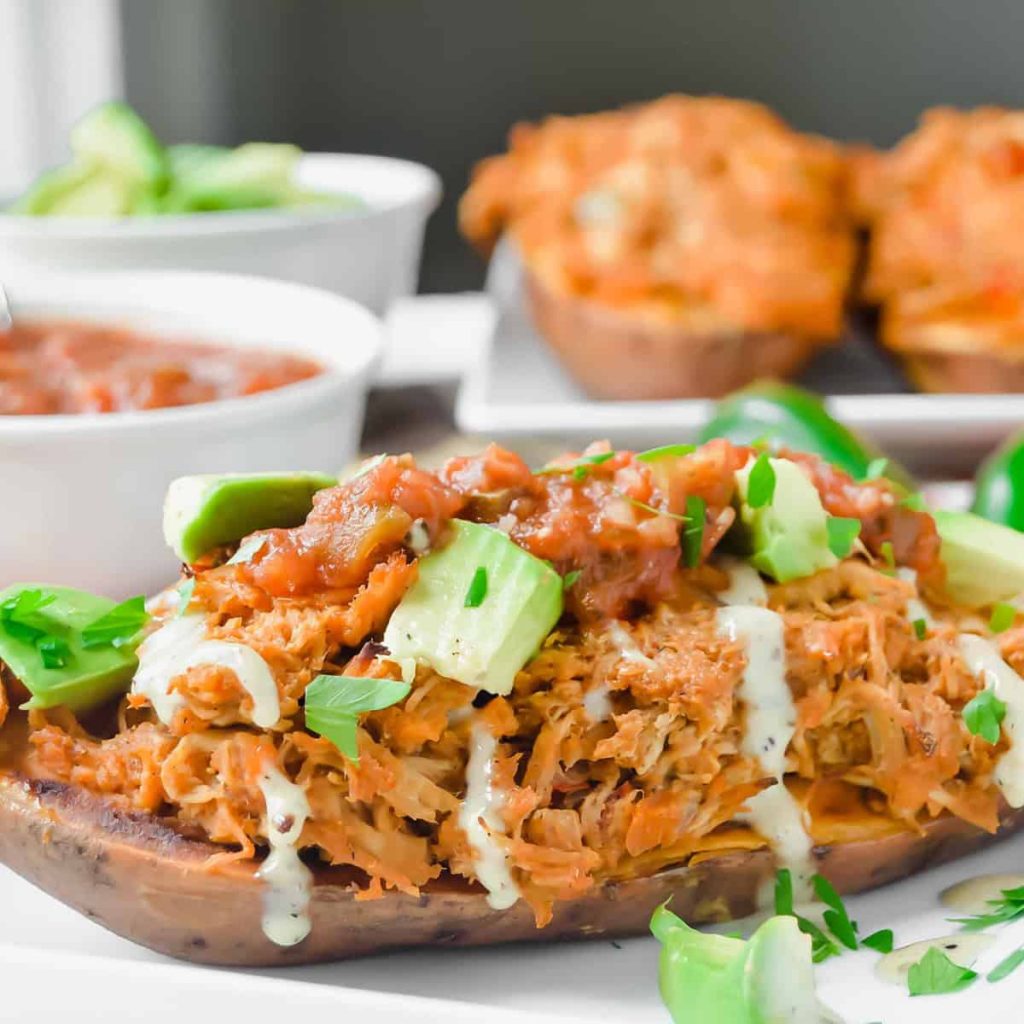 Chicken Fajita Stuffed Sweet Potatoes