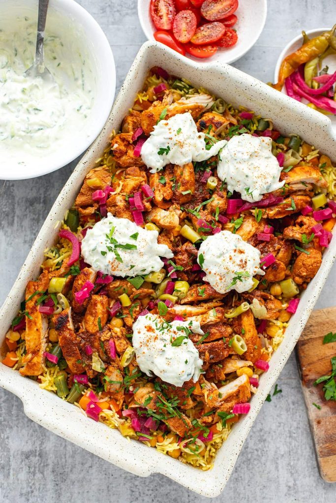 Chicken Shawarma With Baked Rice