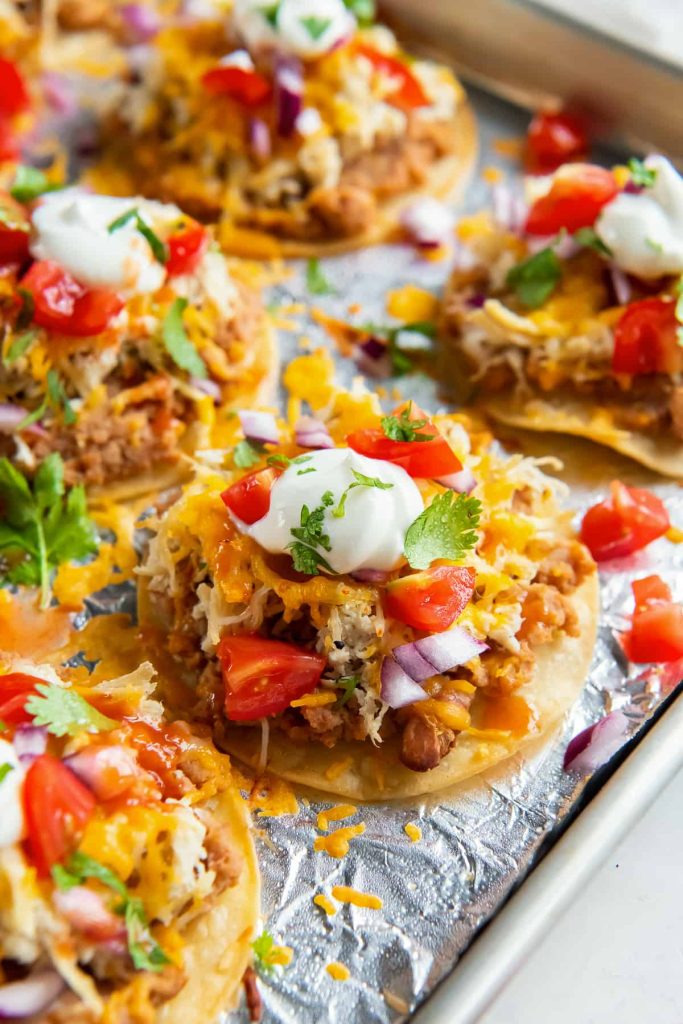 Mini Chicken Sheet Pan Tostadas