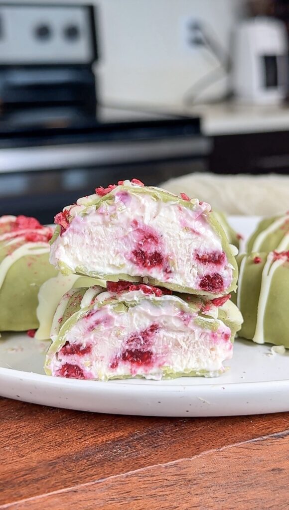 Raspberry Frozen Yogurt Bites