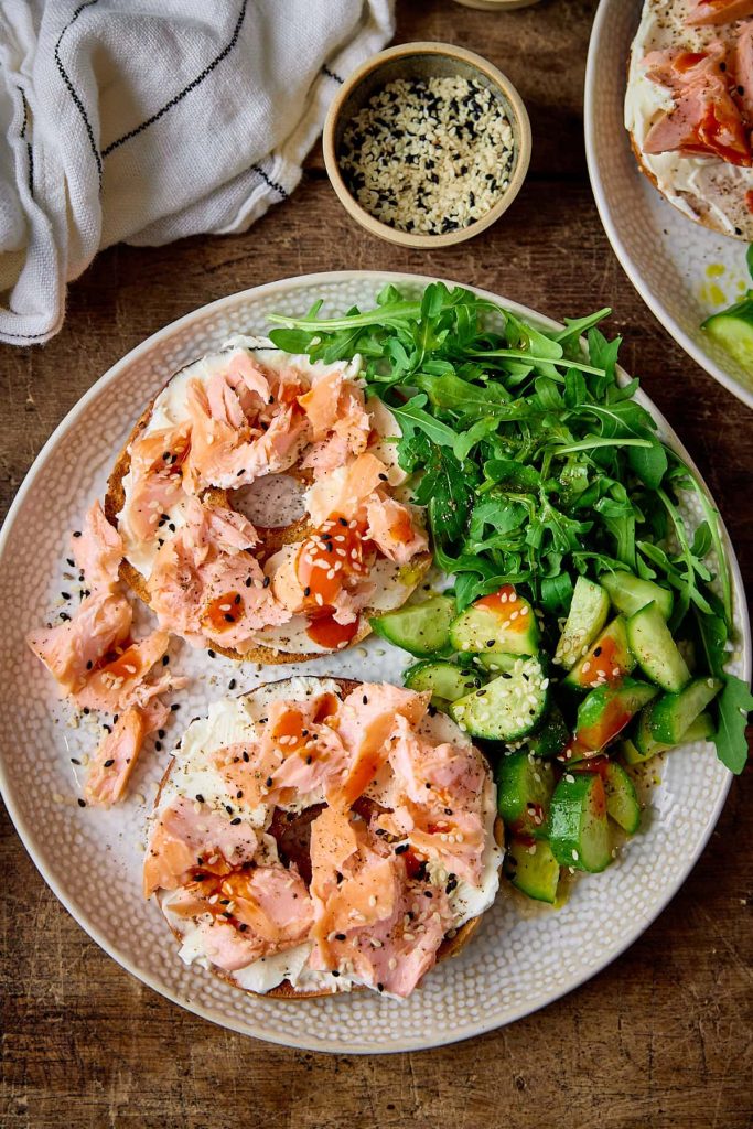 Salmon And Cream Cheese Bagels