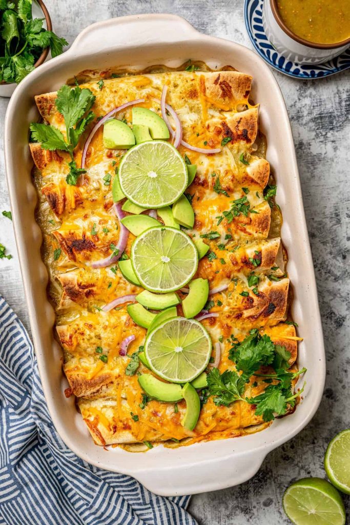 Salsa Verde Chicken Enchiladas