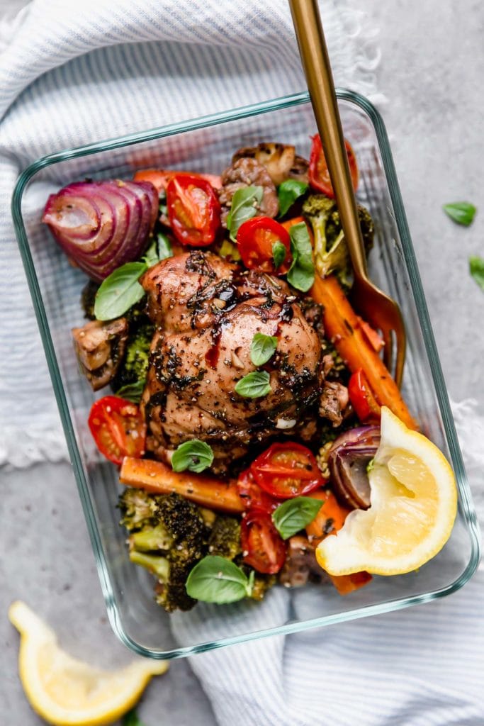 Sheet Pan Balsamic Chicken Veggie Bake