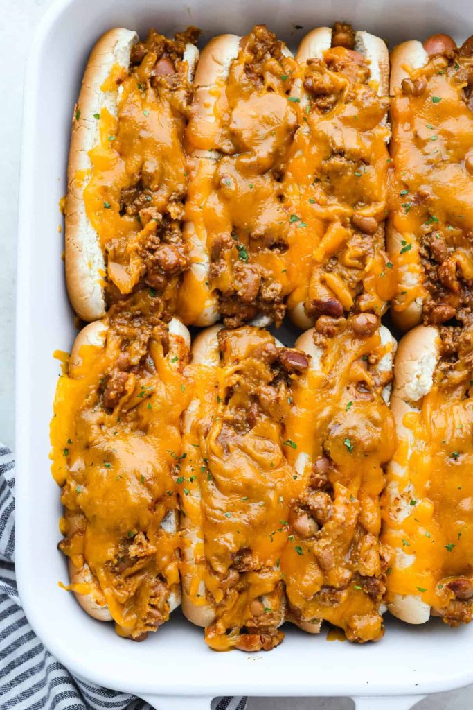 Baked Chili Cheese Dogs