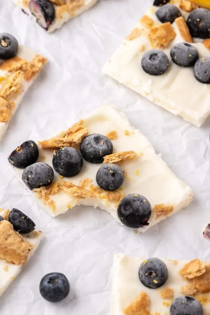 Blueberry Lemon Frozen Yogurt Bark
