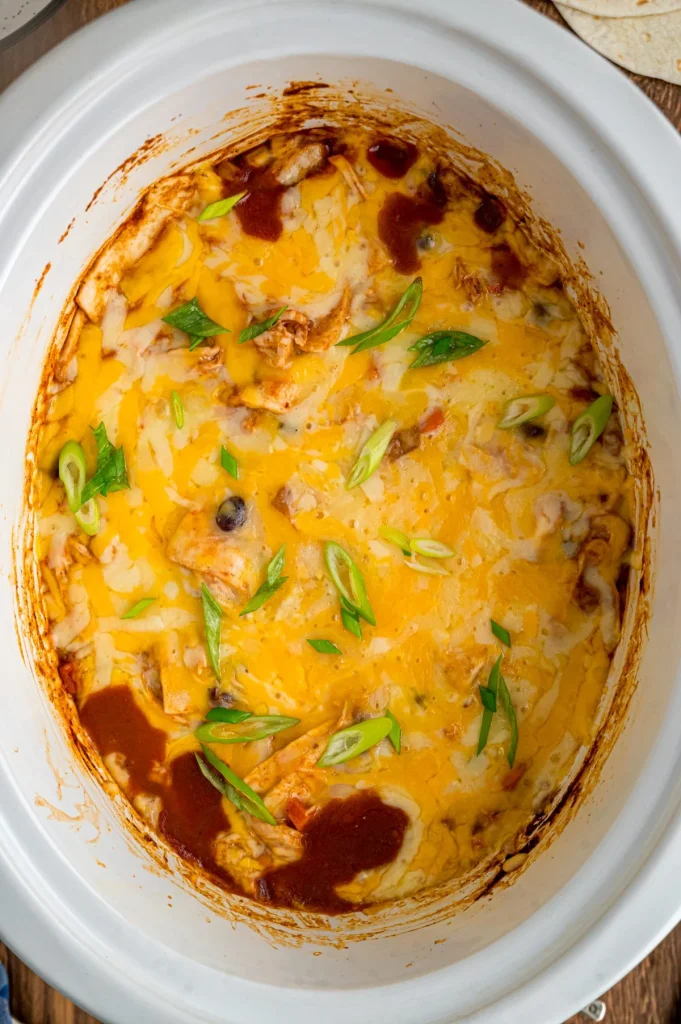 Crock Pot Chicken Enchilada Casserole