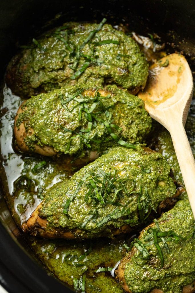 Crockpot Pesto Chicken