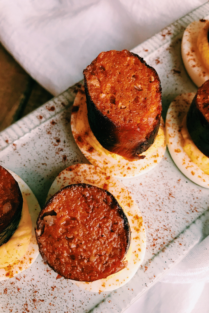 Deviled Eggs with Smoked Chorizo