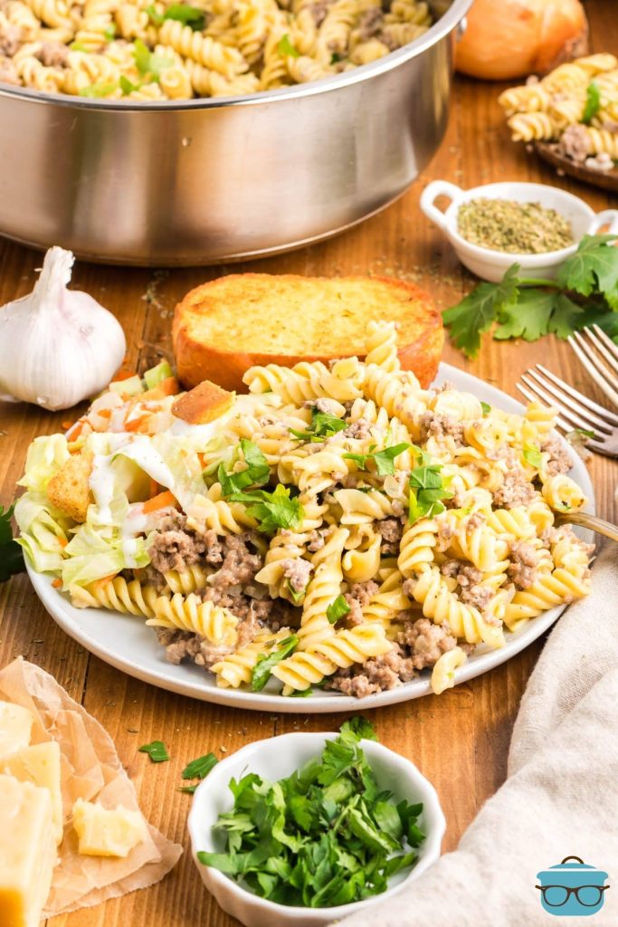 Garlic Parmesan Beef Pasta