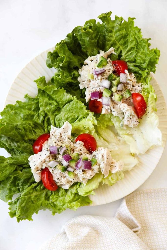 Greek Chicken Lettuce Wraps
