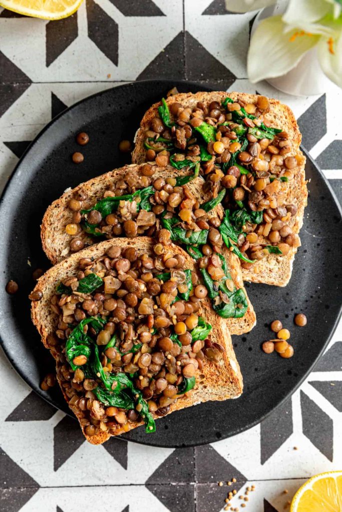 Lentils and Greens Toast