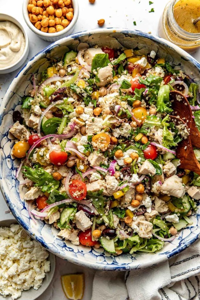 Mediterranean-Style Chopped Salad With Chicken