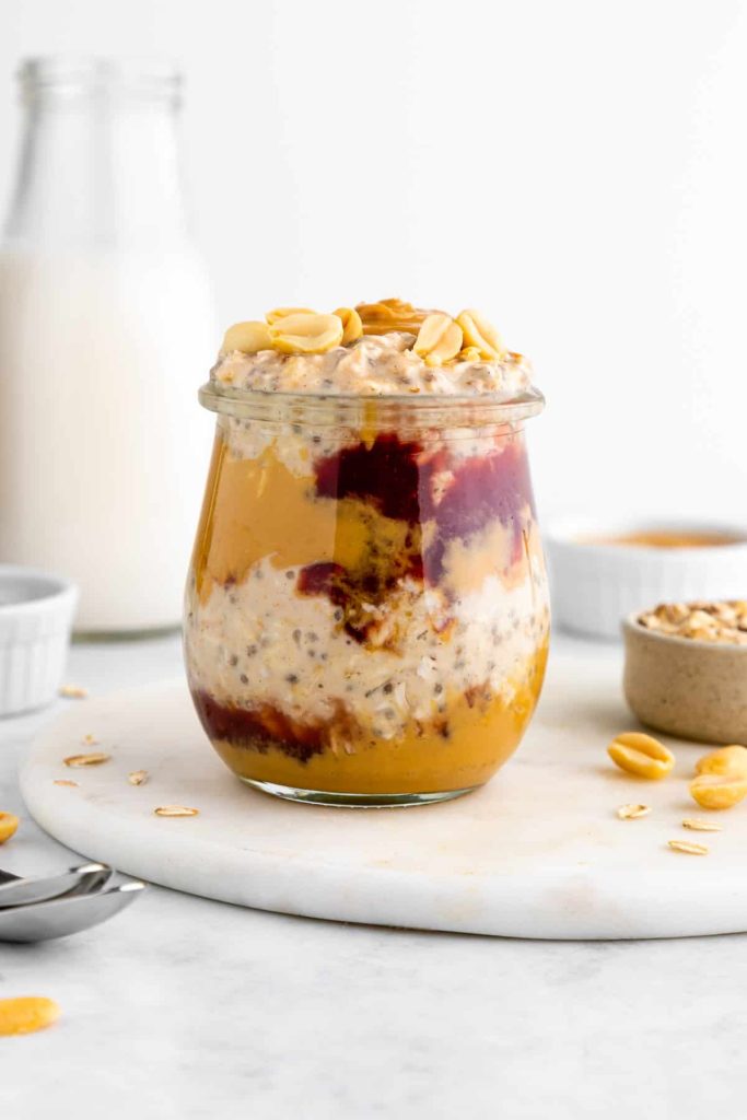 PB and J Overnight Oats