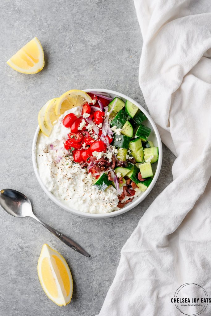 Savory Greek Cottage Cheese Bowls