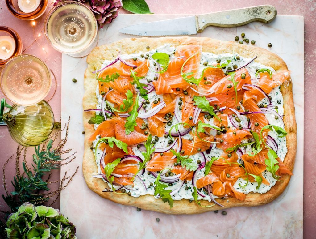 Smoked Salmon Breakfast Flatbread by Olive Magazine