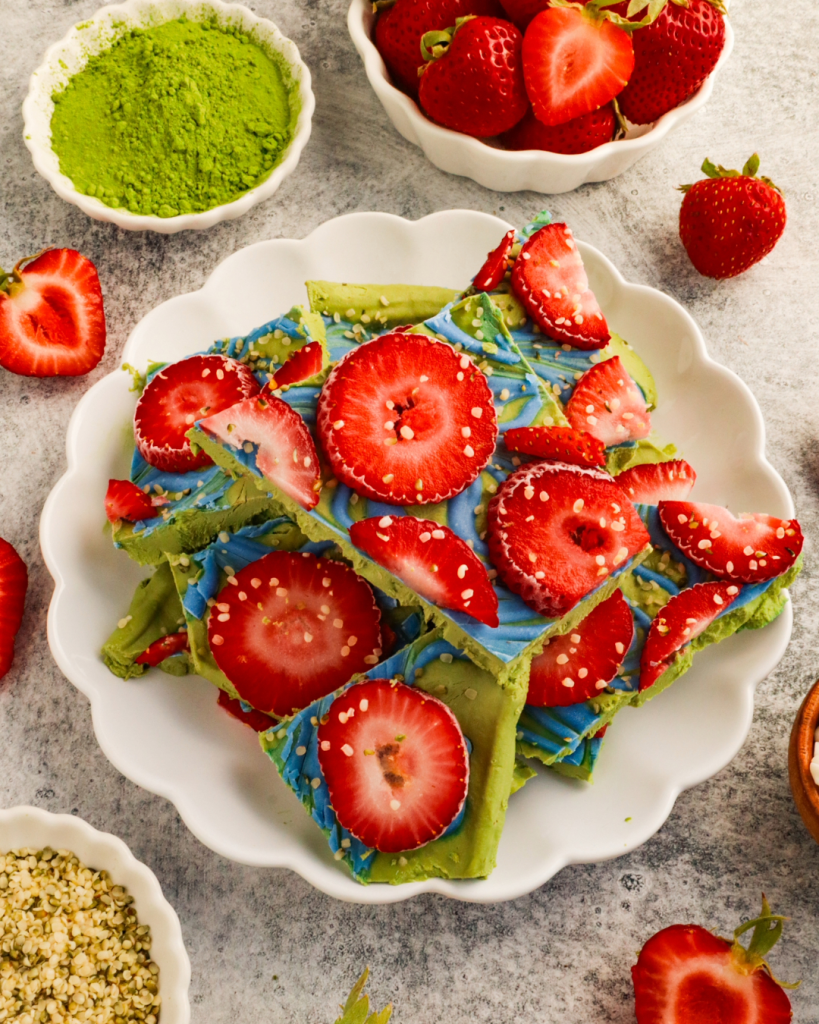 Strawberry Matcha Yogurt Bark