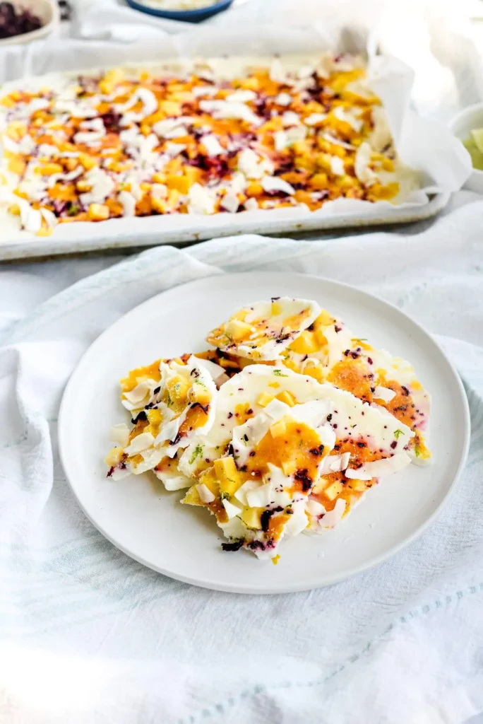 Tropical Frozen Yogurt Fruit Bark