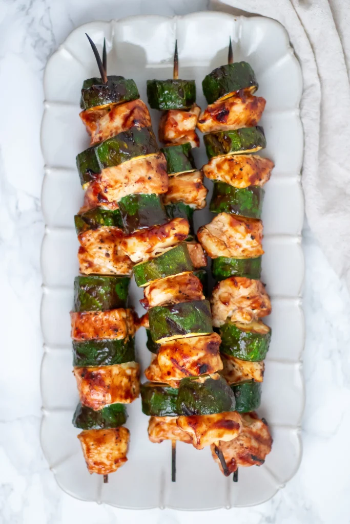 BBQ Chicken Skewers with Zucchini