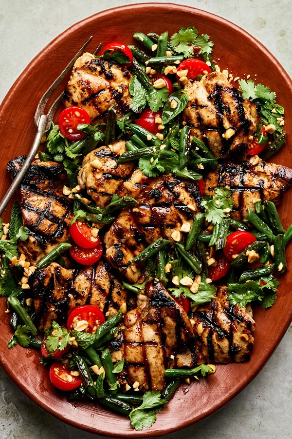 Grilled Chicken with Blistered Green Bean Salad