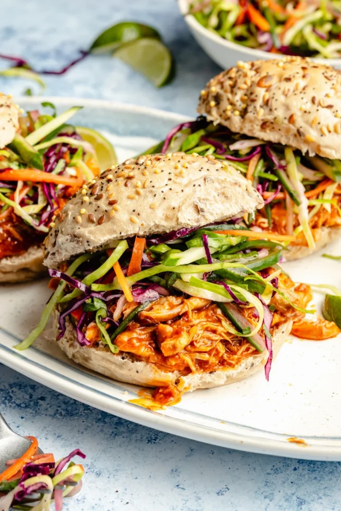 Slow Cooker Gochujang Chicken Sandwiches