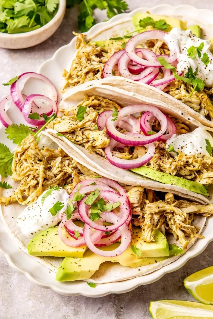 Slow Cooker Salsa Verde Chicken Tacos