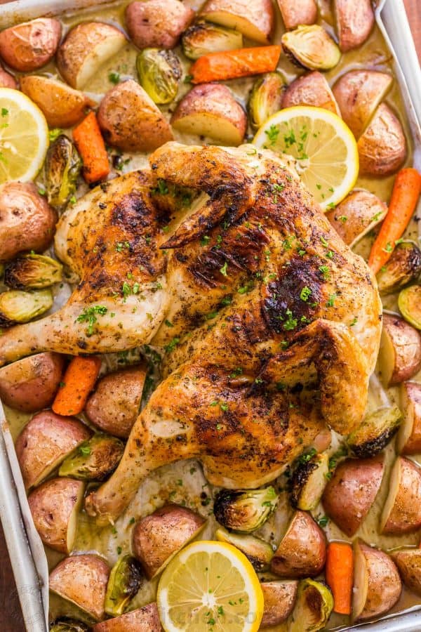 Spatchcock Chicken with Vegetables