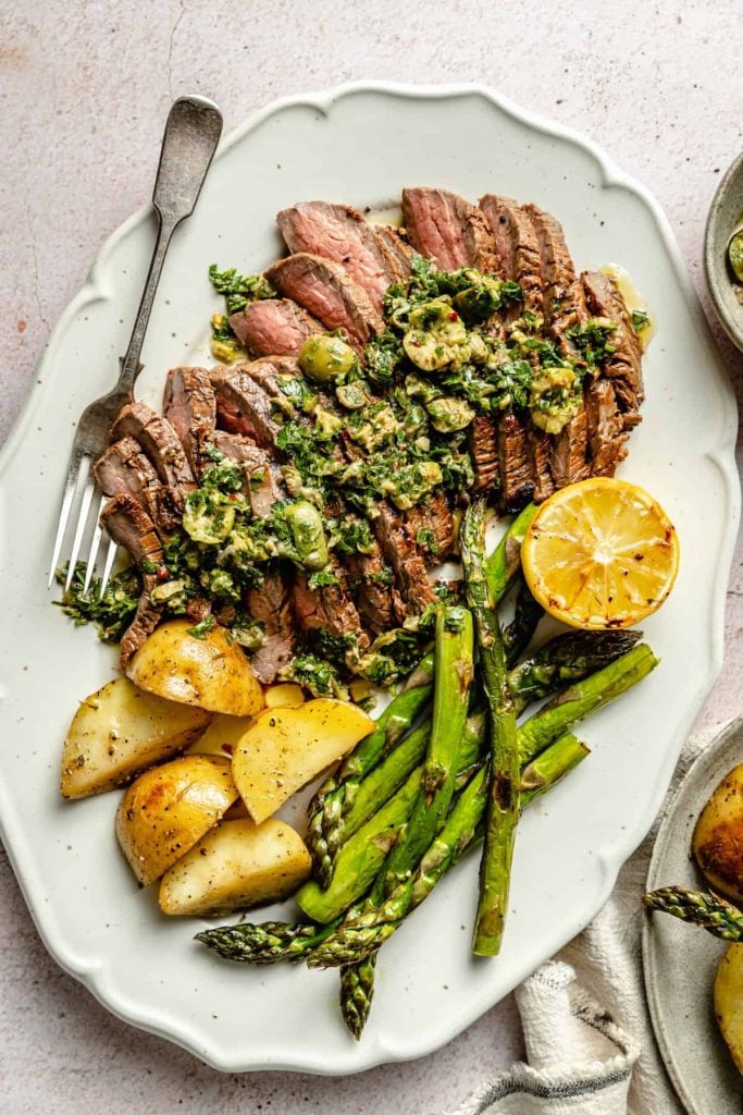 Steak with Italian Salsa Verde and Veggies