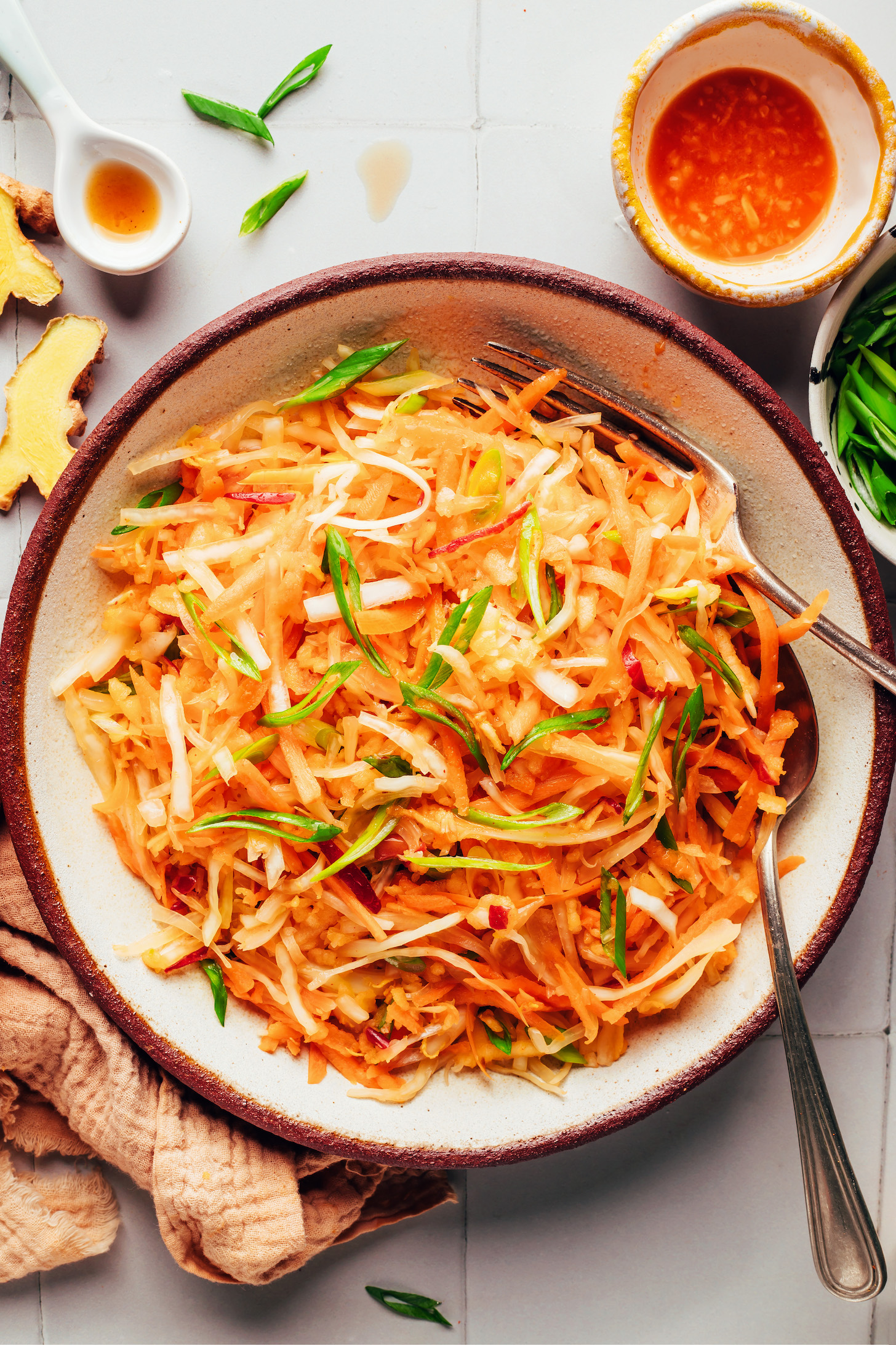 Quick Cabbage Apple Slaw (Korean-Inspired)