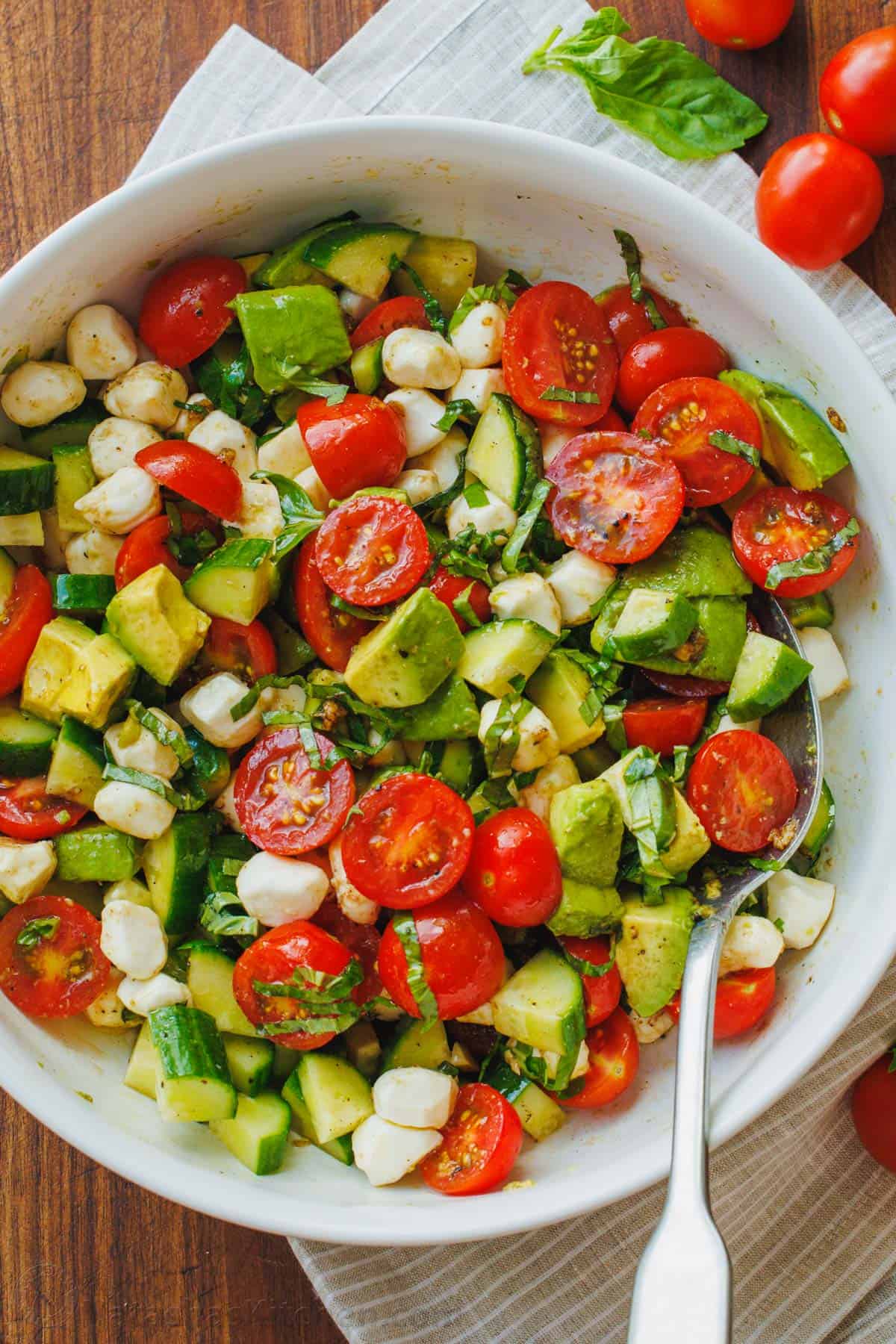 Tomato Cucumber Mozzarella Salad