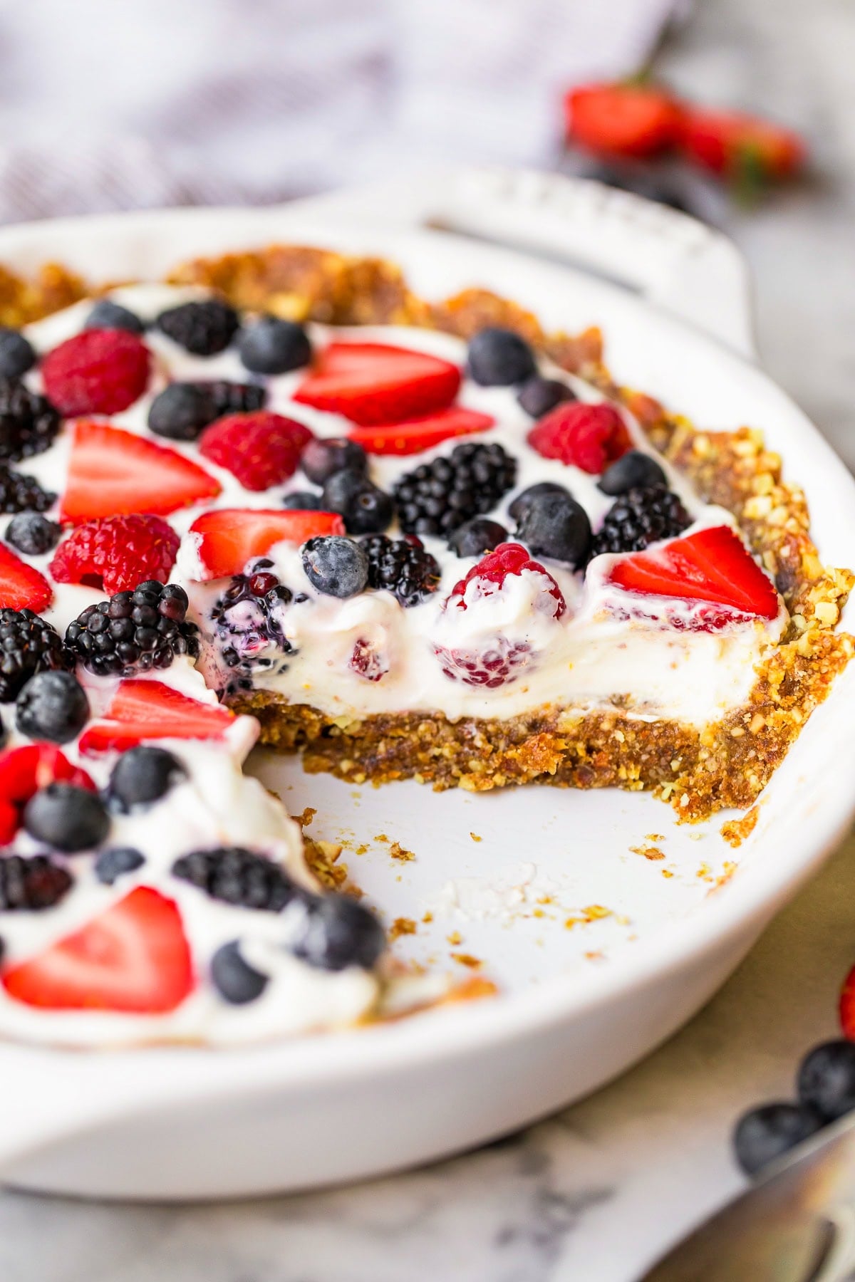 Yogurt Pie with Date-Nut Crust