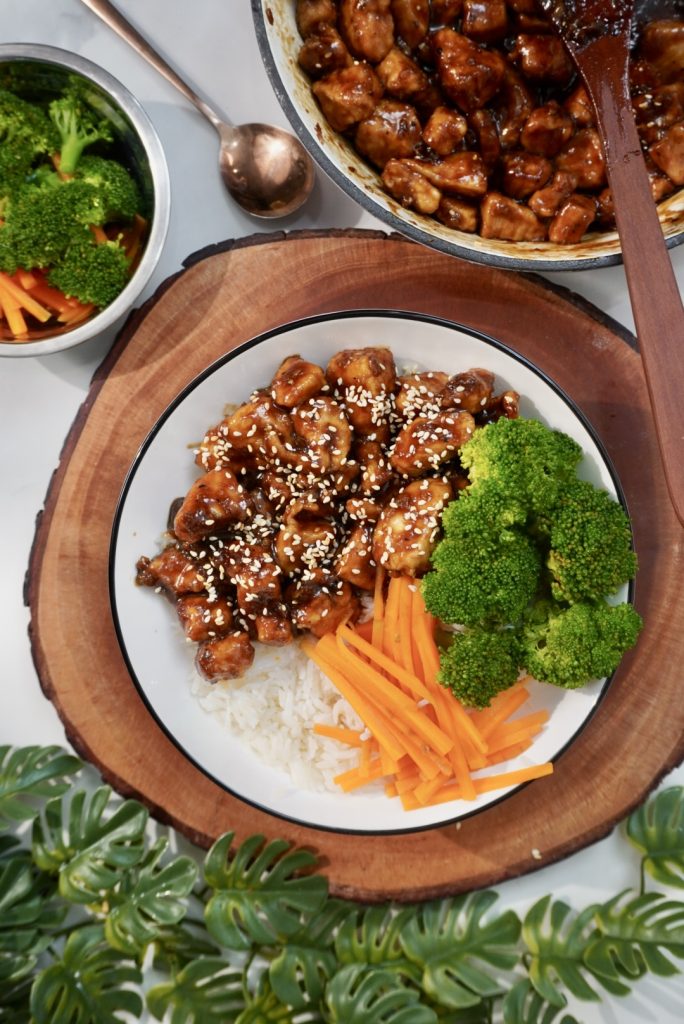 High Protein Honey Soy Garlic Chicken Rice Bowls
