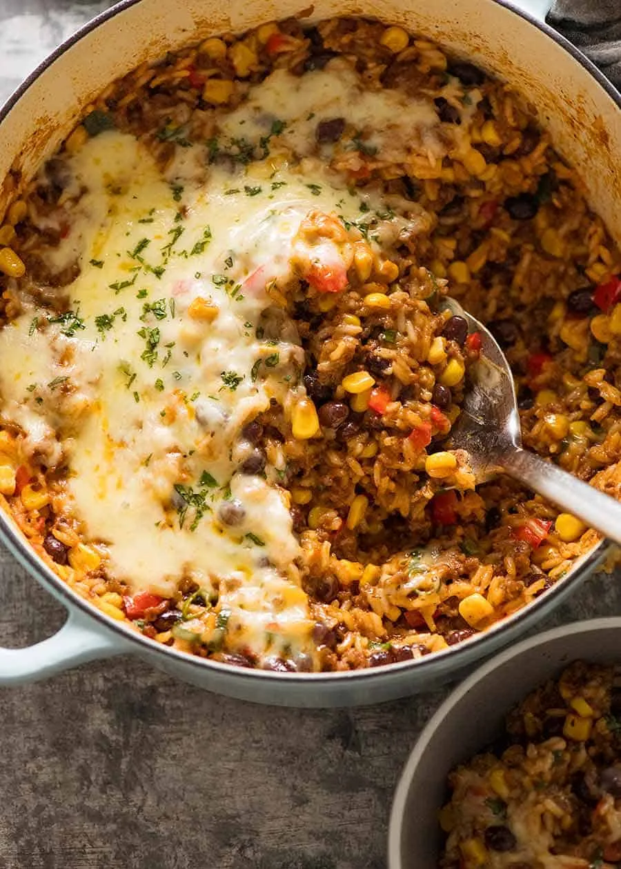 Mexican Ground Beef Casserole with Rice