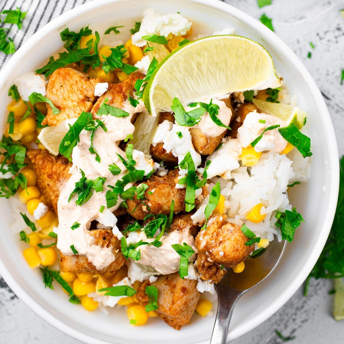Chicken Corn Rice Bowls