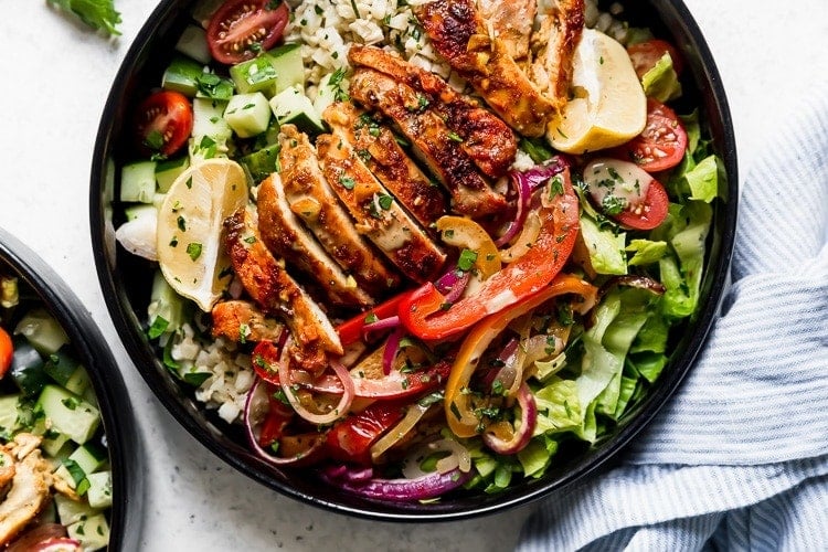 Sheet Pan Chicken Shawarma Bowls