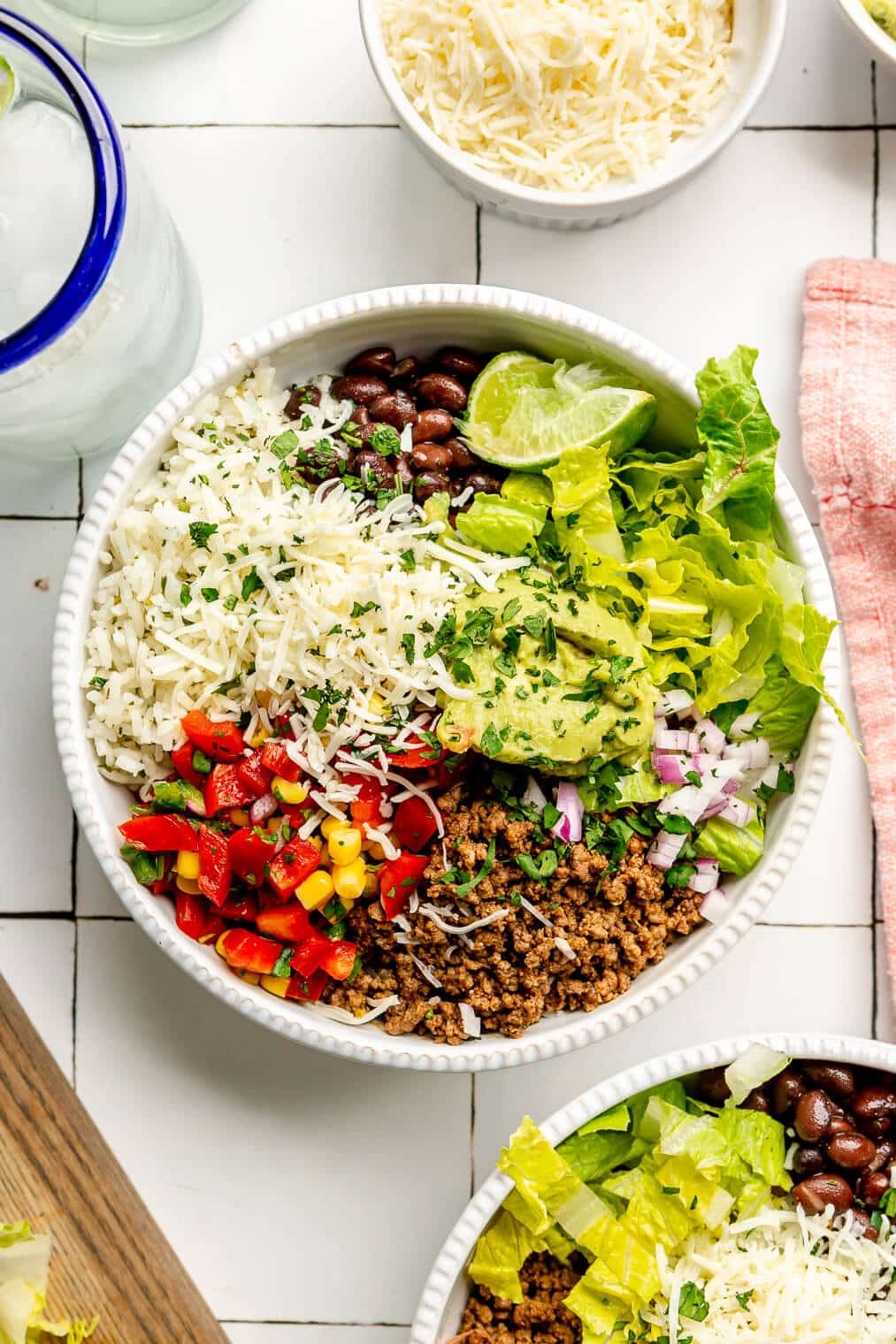 Ground Beef Burrito Bowl with Cilantro Lime Rice