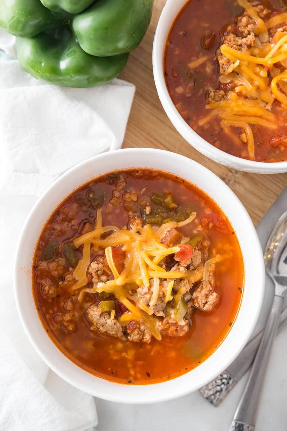 Instant Pot Low Carb Stuffed Pepper Soup