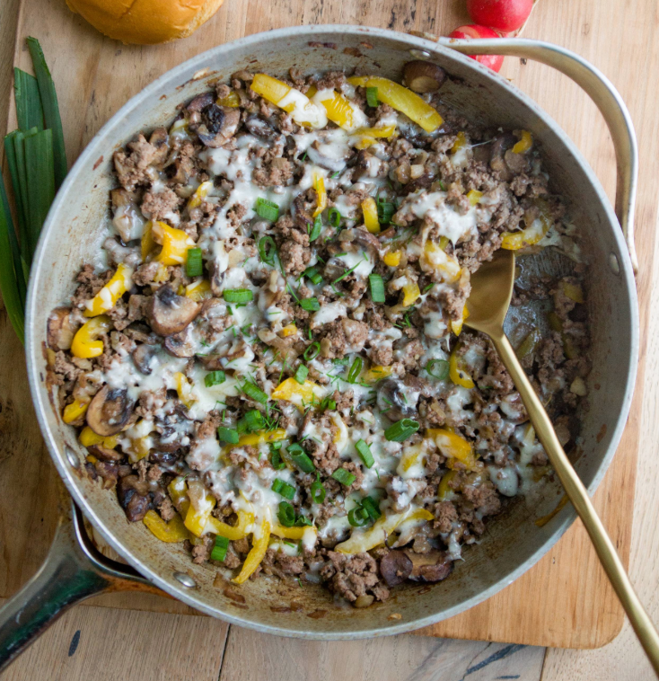 Macro-Friendly Ground Beef Philly Skillet