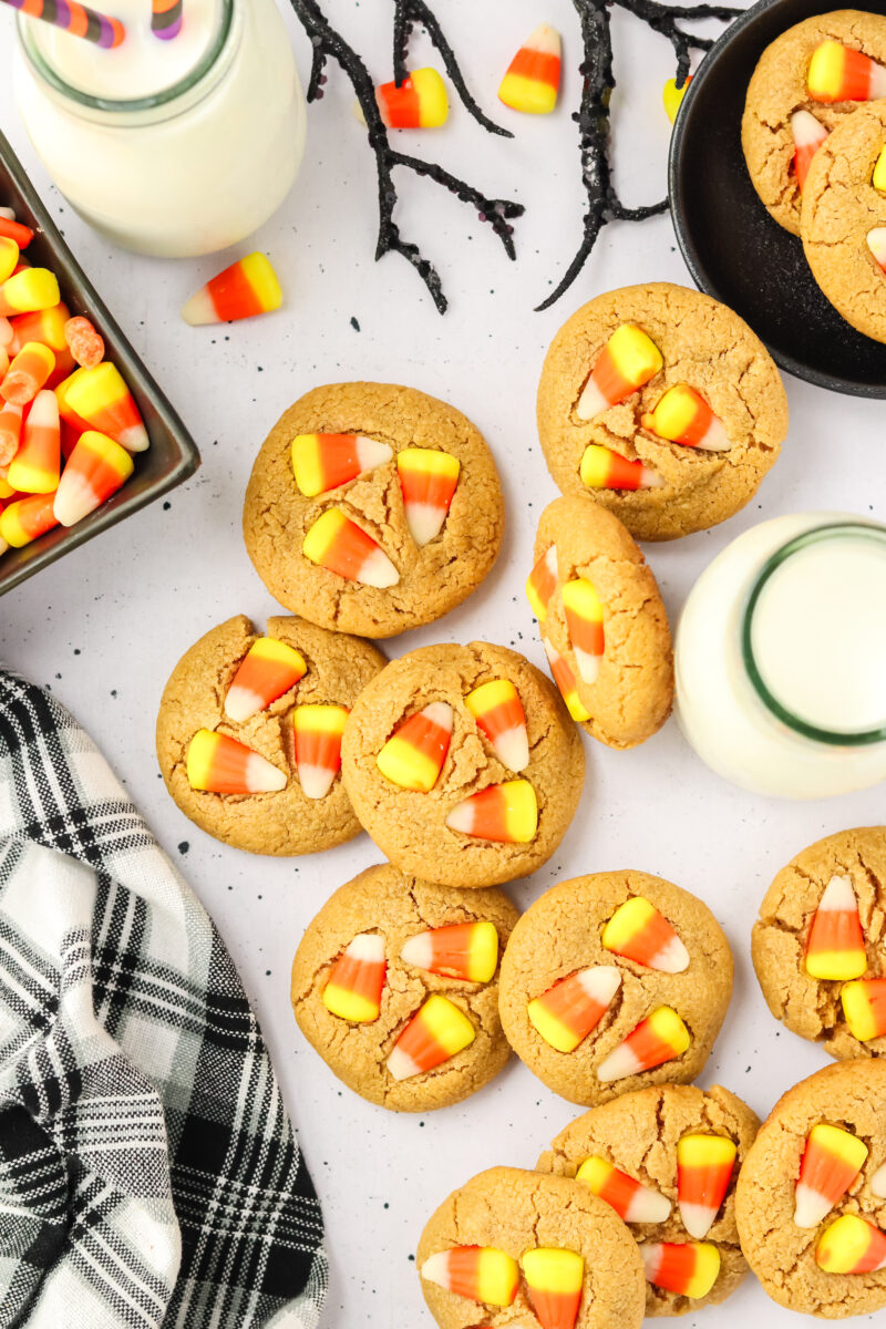 Candy Corn Peanut Butter Cookies