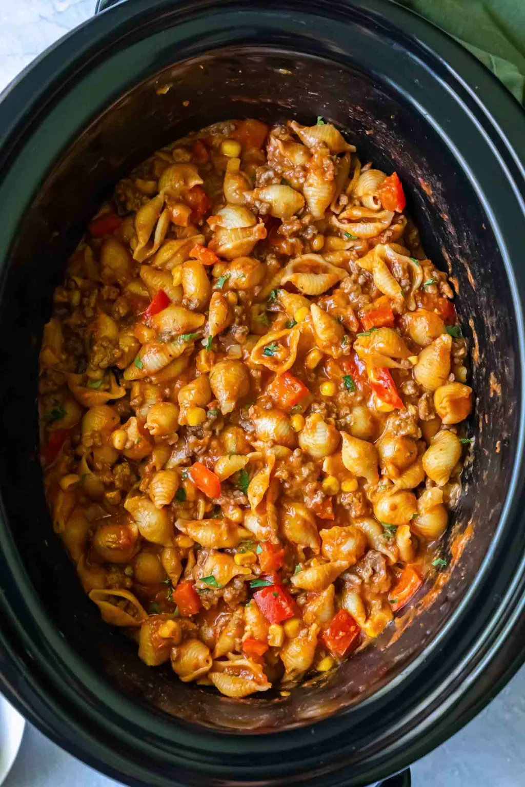 Easy Slow Cooker Taco Pasta
