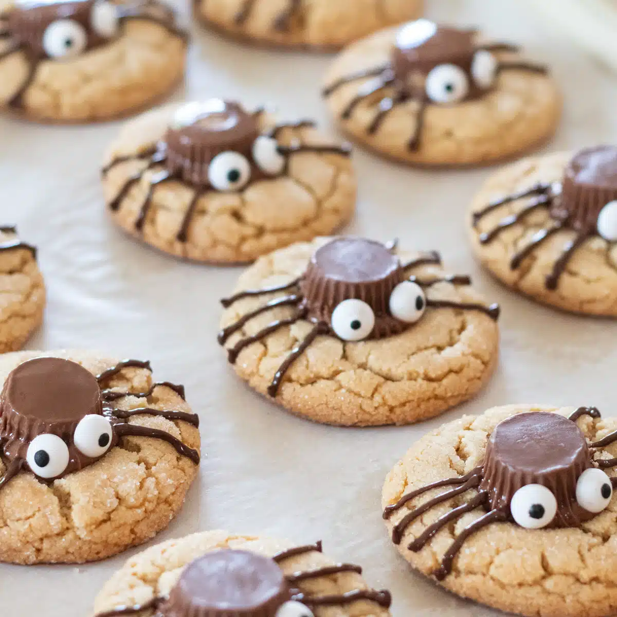 Halloween Peanut Butter Spider Cookies